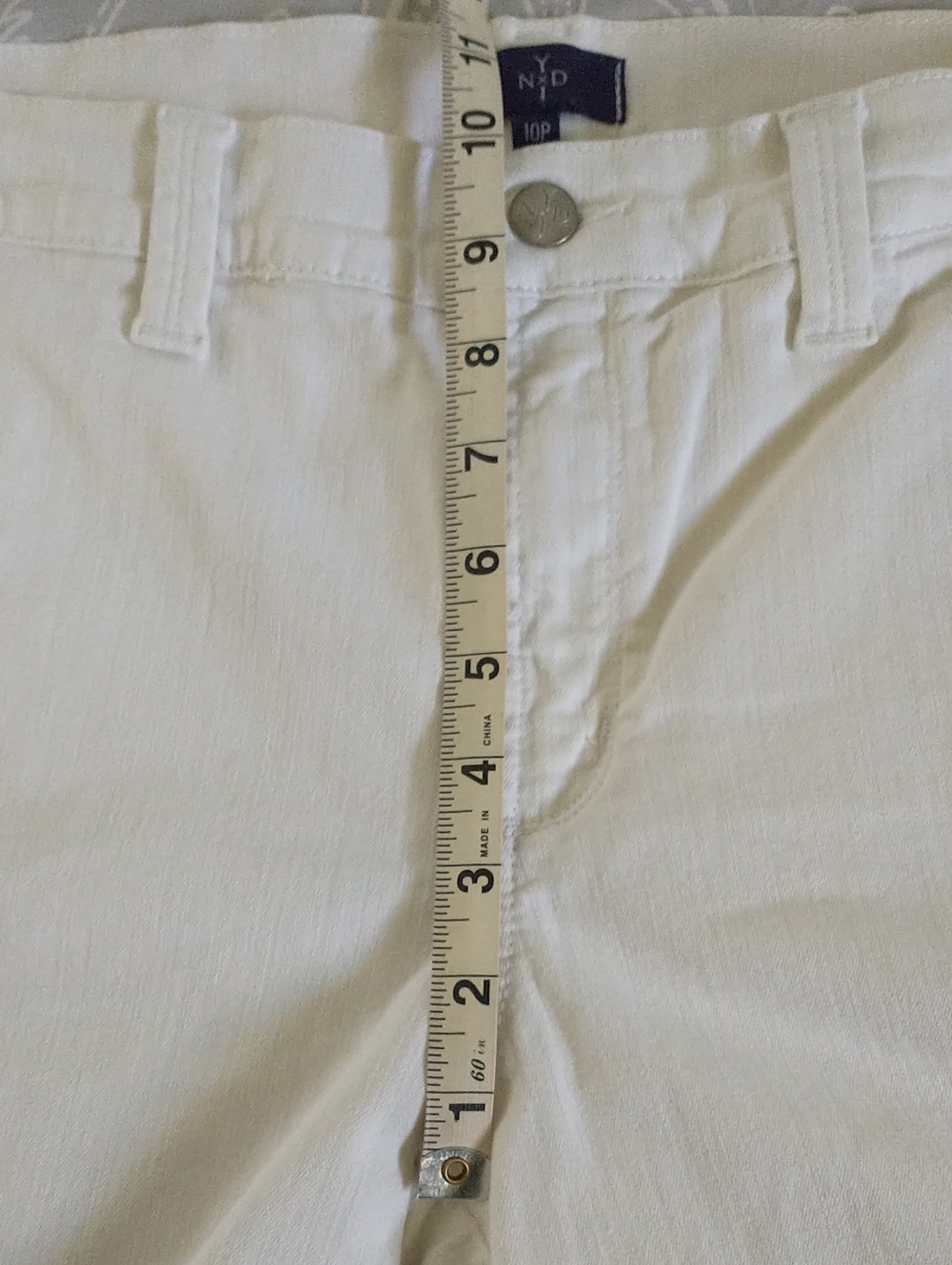 NYDJ White Womens Stretch Classic Preppy Trouser Denim Shorts 10P - Picture 10 of 11